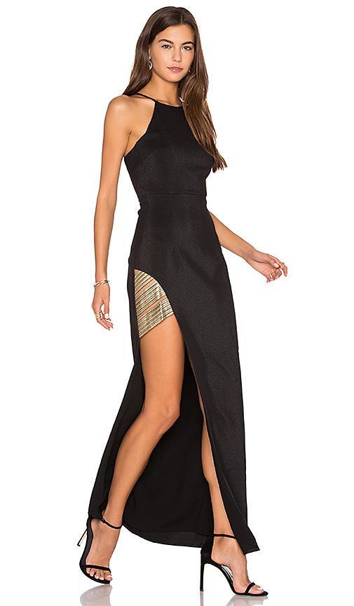 Bariano Lumier Between The Lines Halter Maxi for rent on The Volte - main image