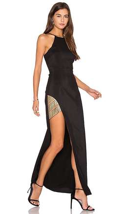 Bariano Lumier Between The Lines Halter Maxi for rent on The Volte - image 1