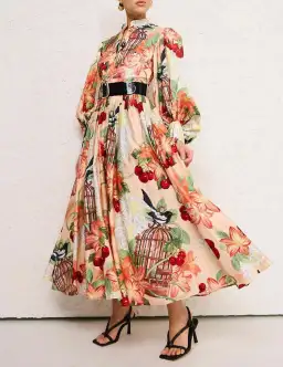 Leo Lin Nellie Midi Dress Azalea Print in Fortune Size AU 10 for rent on The Volte - image 1