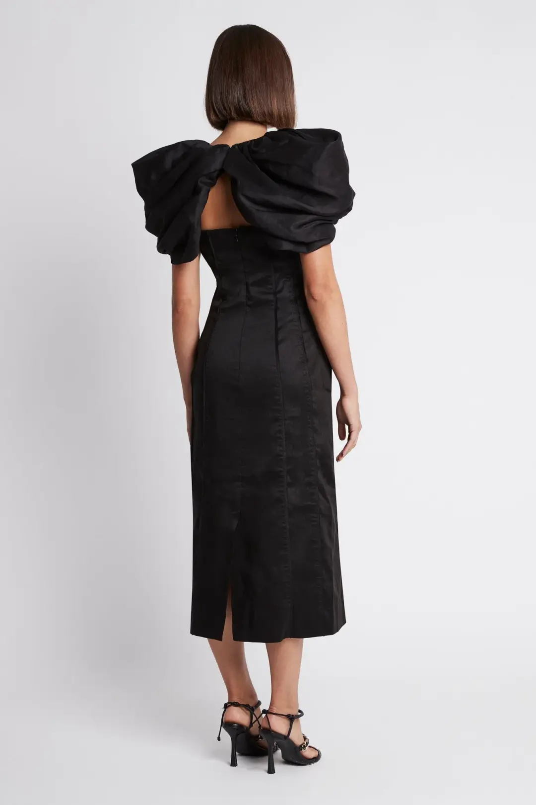 Aje Admiral Butterfly Sleeve Midi Dress Black Size 4 for rent on The Volte - main image