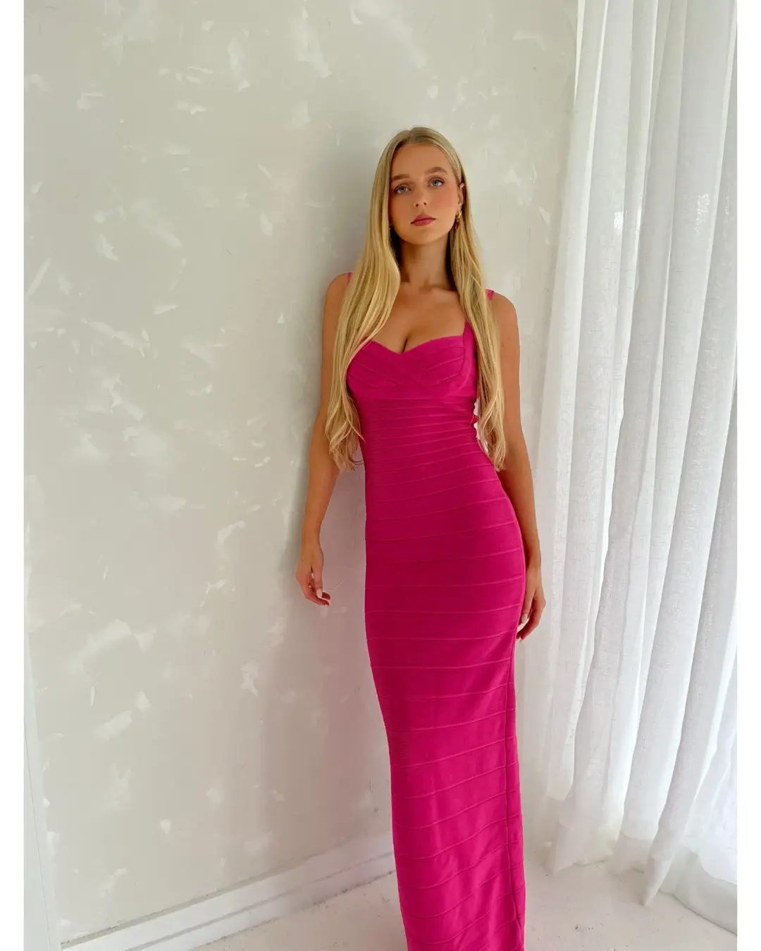 Herve Leger Bandage Gown Pink Size S / AU 8 for rent on The Volte - main image