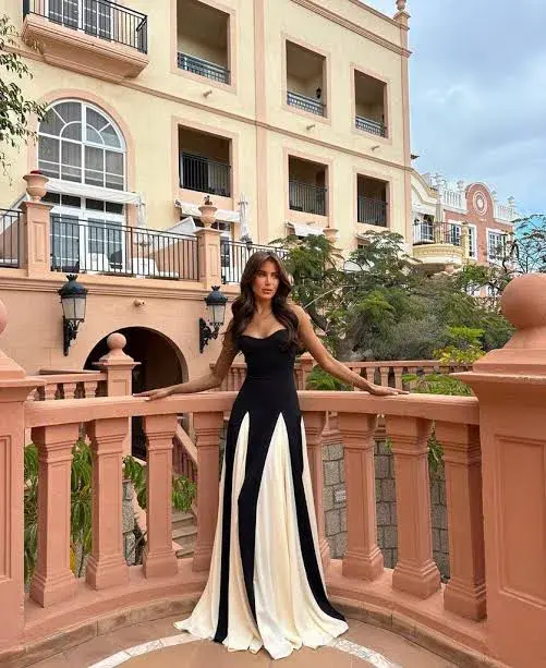 Arcina Ori Paloma Dress Black/White Size 10 for rent on The Volte - main image