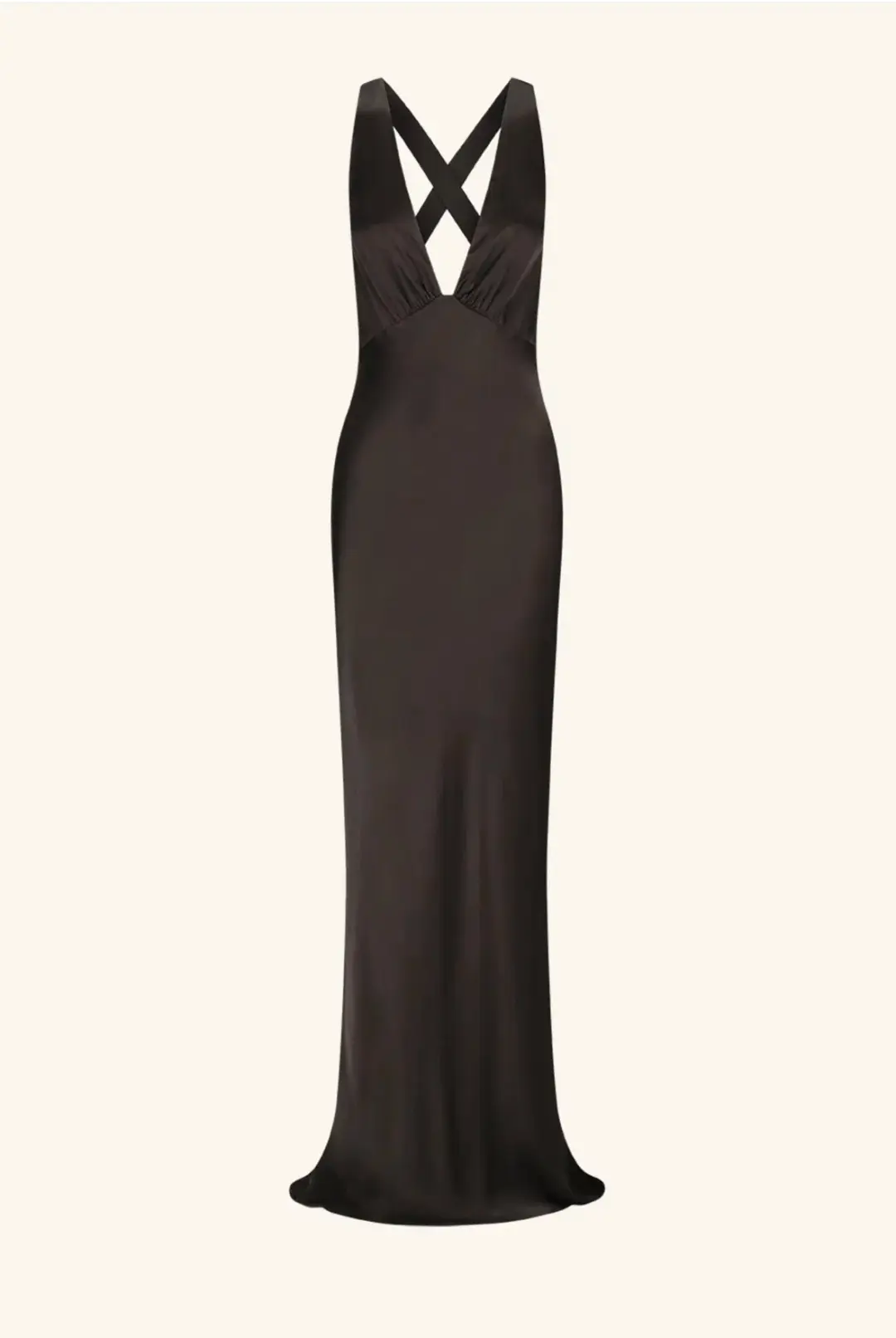 Shona Joy La Lune Plunged Cross Back Maxi Dress in Black Size 6 for rent on The Volte - main image