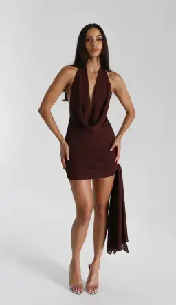 Natalie Rolt Anastasia Dress Espresso Size 1 / AU 8 for rent on The Volte - image 2