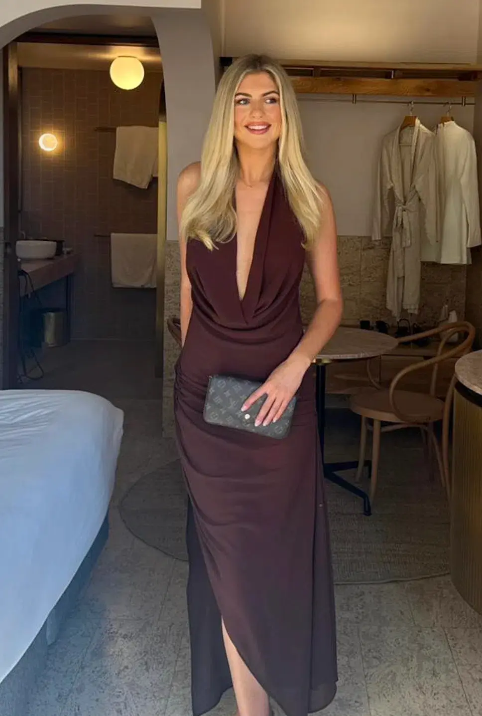 Natalie Rolt Anastasia Dress Espresso Size 1 / AU 8 for rent on The Volte - main image