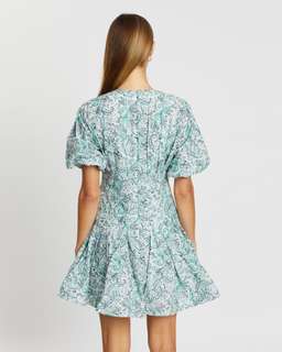 Thurley Brenton Mini Dress Perez Print Turquoise for rent on The Volte - image 3