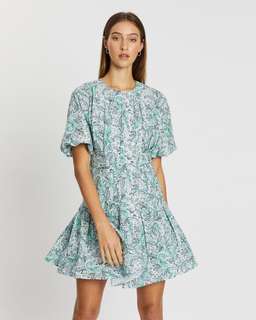 Thurley Brenton Mini Dress Perez Print Turquoise for rent on The Volte - image 1