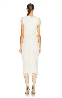 Cream Rose Lace Midi Dress for rent on The Volte - image 3