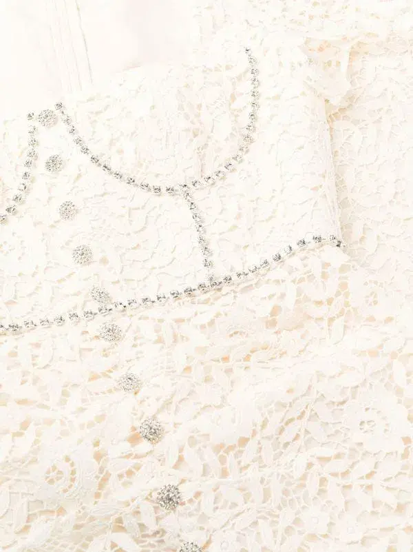 Cream Rose Lace Midi Dress for rent on The Volte - main image