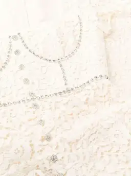 Cream Rose Lace Midi Dress for rent on The Volte - image 4