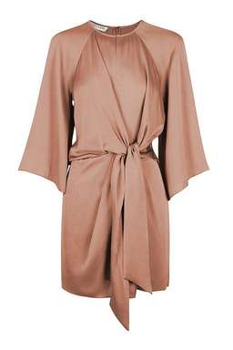 Shona Joy Sawyer Tie Front Mini Dress Beige Size 14 for rent on The Volte - image 5
