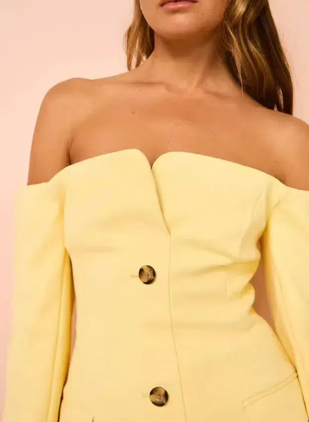 Sir The Label Sandrine Tailored Mini Dress Limone Size 0/Au 6 for rent on The Volte - main image