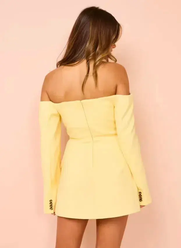 Sir The Label Sandrine Tailored Mini Dress Limone Size 0/Au 6 for rent on The Volte - main image
