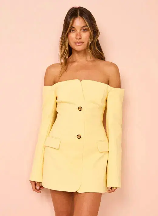 Sir The Label Sandrine Tailored Mini Dress Limone Size 0/Au 6 for rent on The Volte - main image
