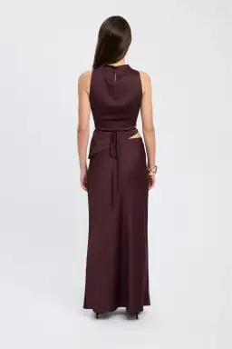 Kookai Prato High Cowl Neck and Prato Slip Skirt Brown Size 10 for rent on The Volte - image 2