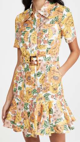 Zimmermann Poppy Belted Mini Dress Sunshine Floral Size 6 for rent on The Volte - image 2
