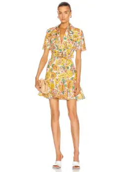 Zimmermann Poppy Belted Mini Dress Sunshine Floral Size 6 for rent on The Volte - image 1