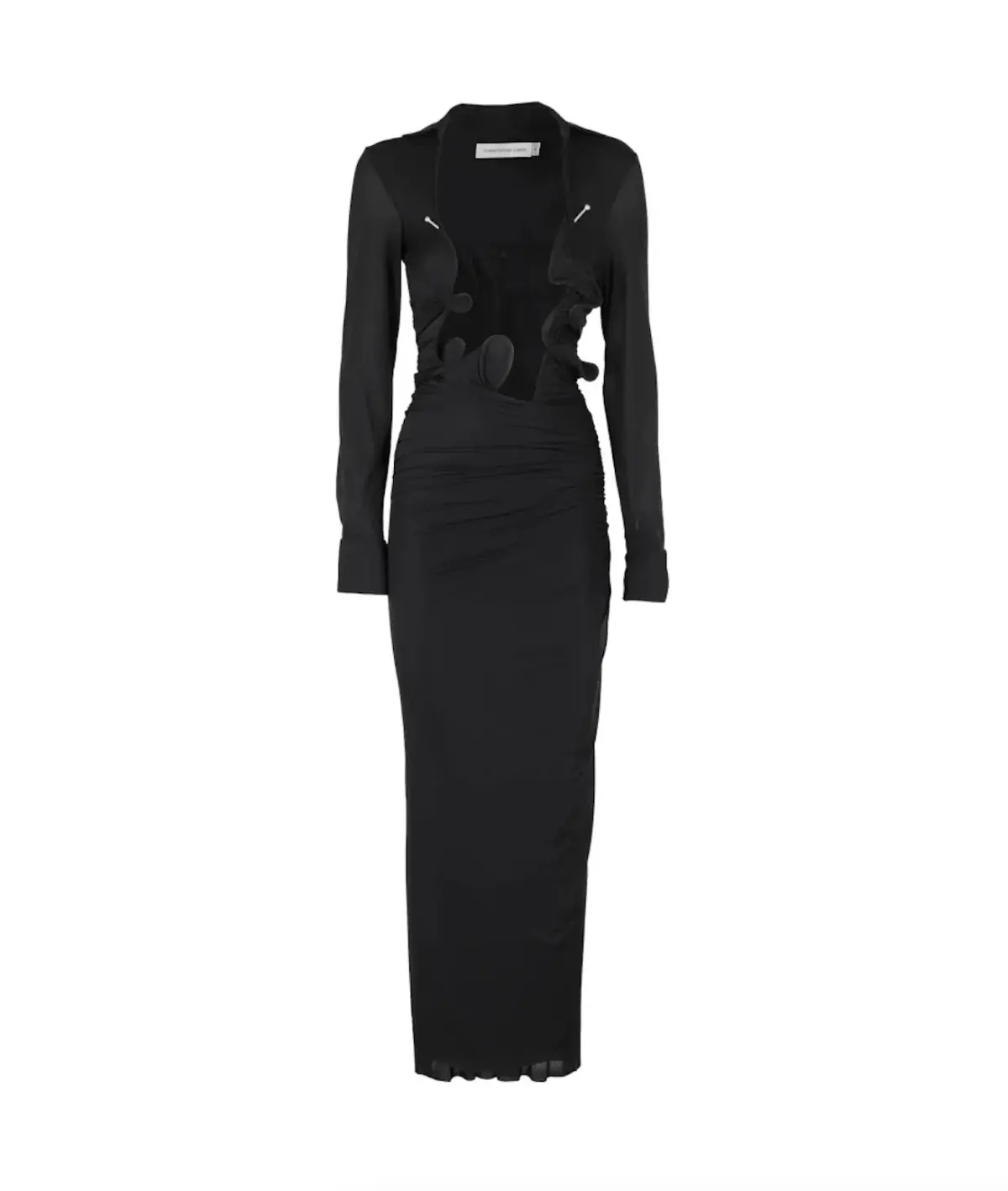 Christopher Esber Venus Plunge Shirt Dress Black Size AU 8 - Image 3