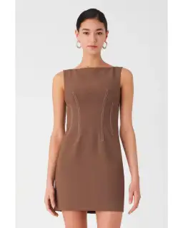 MISHA Micha Mini Dress Brown Size 12 for rent on The Volte - image 2