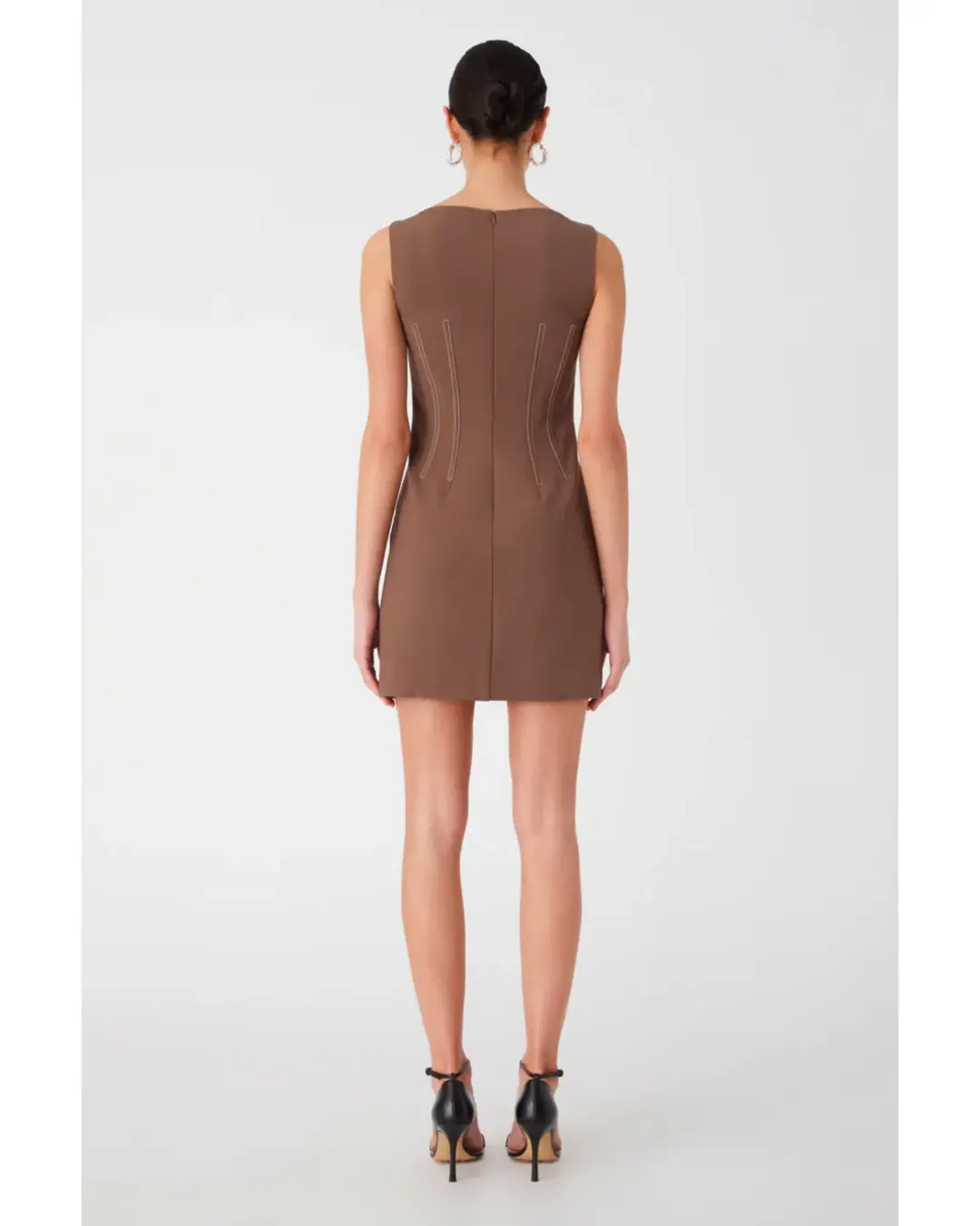 MISHA Micha Mini Dress Brown Size 12 for rent on The Volte - main image