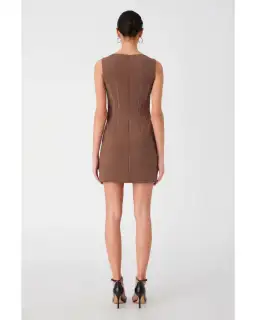 MISHA Micha Mini Dress Brown Size 12 for rent on The Volte - image 3