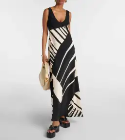 Sir The Label Arte Printed Silk Satin Slip Dress Multi Size 1 / AU 8