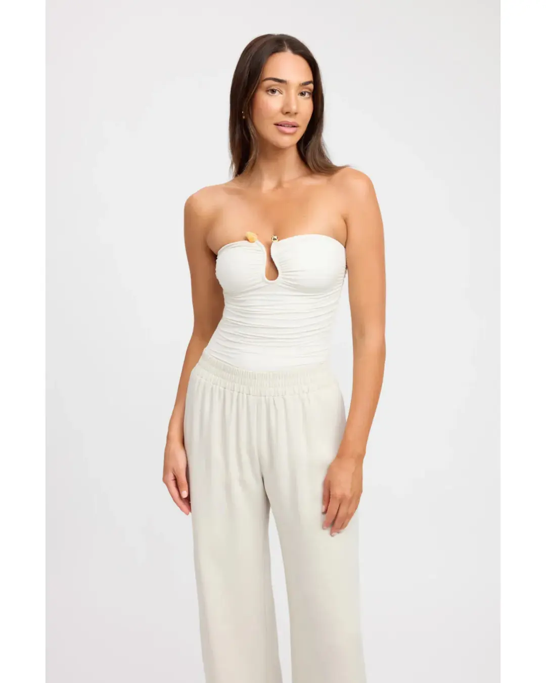 Kookai Tayla Trim Top Coconut Milk Size 34 / AU 6 for rent on The Volte - main image