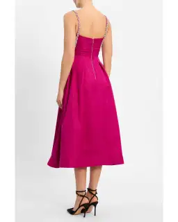 Rebecca Vallance Cynthia Midi Dress Fuchsia Size AU 10 for rent on The Volte - image 3