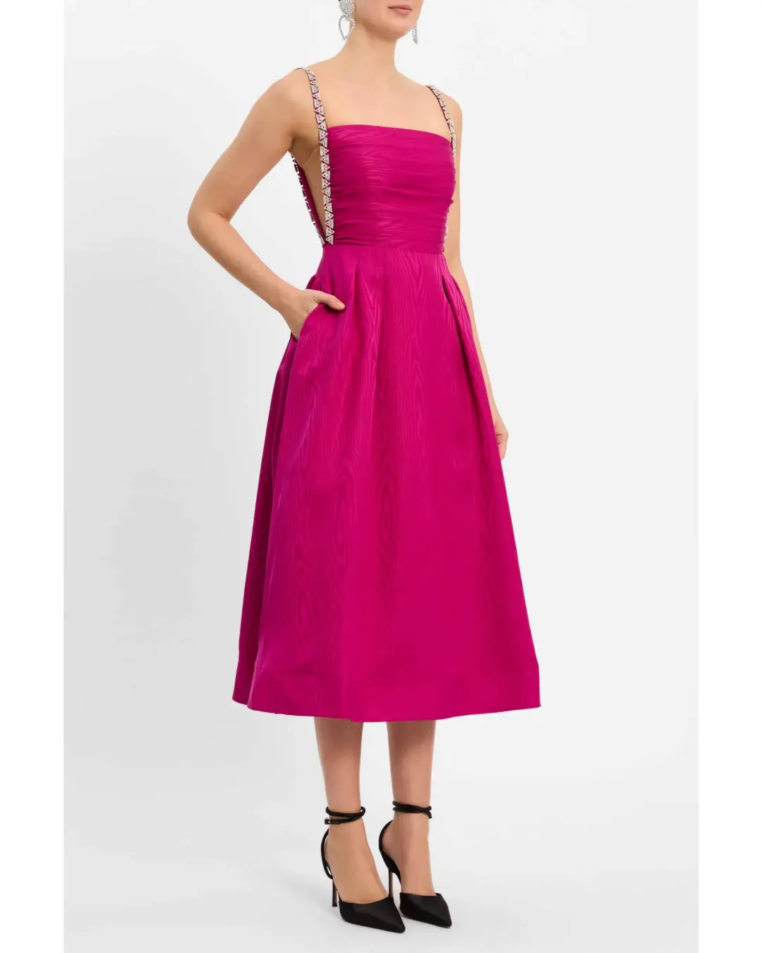 Rebecca Vallance Cynthia Midi Dress Fuchsia Size AU 10 for rent on The Volte - main image