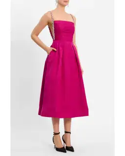 Rebecca Vallance Cynthia Midi Dress Fuchsia Size AU 10 for rent on The Volte - image 2