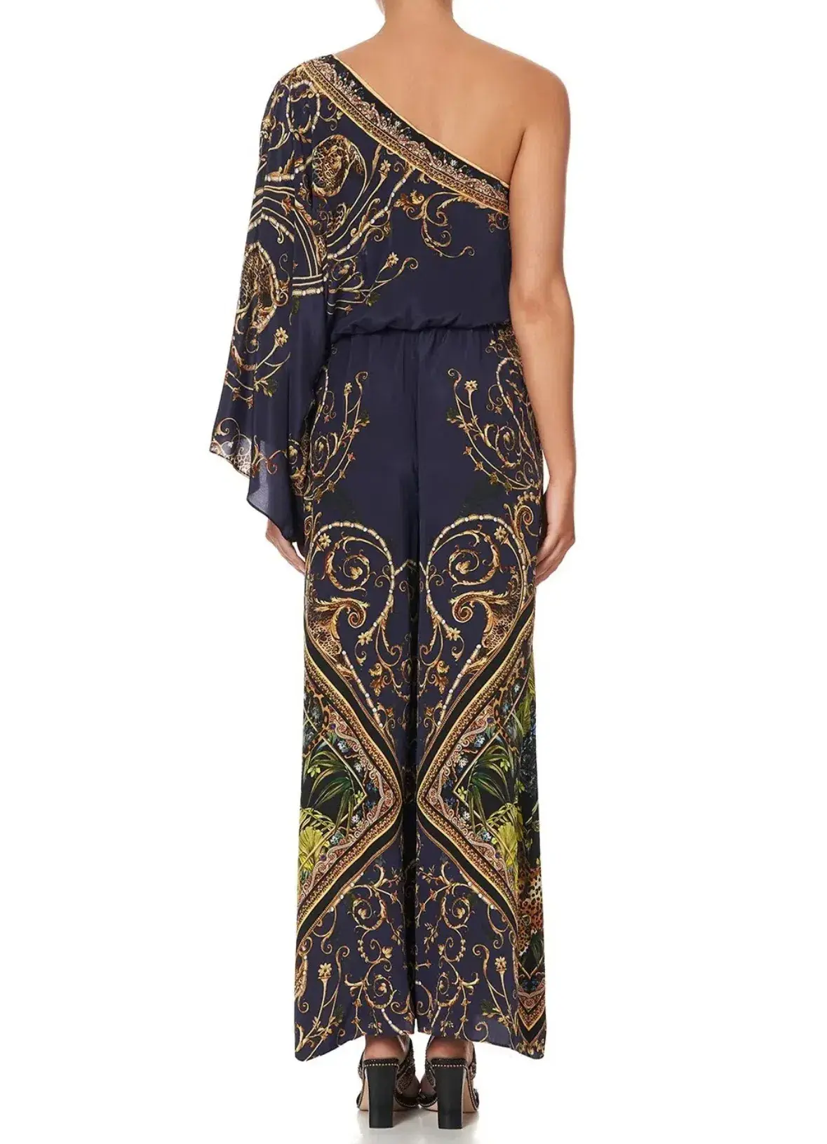 Camilla One Shoulder Flared Jumpsuit Seven Day Weekend Print Size L / AU 14 - Image 5
