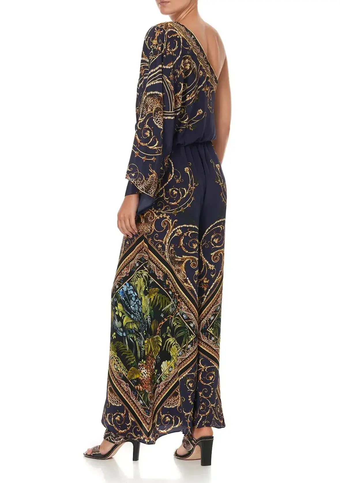 Camilla One Shoulder Flared Jumpsuit Seven Day Weekend Print Size L / AU 14 - Image 2