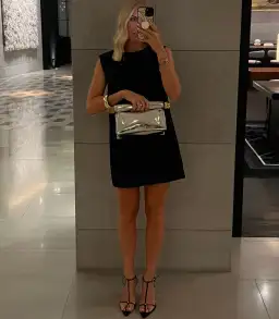 Helsa Studios Heavy Satin Mini Dress in Black Size M for rent on The Volte - image 5