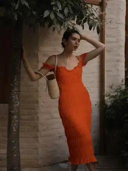 Georgia Hardinge Indra Dress in Red Orange Size 8