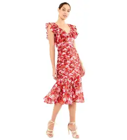 Talulah Cloud Nine Midi Dress Floral Size 6