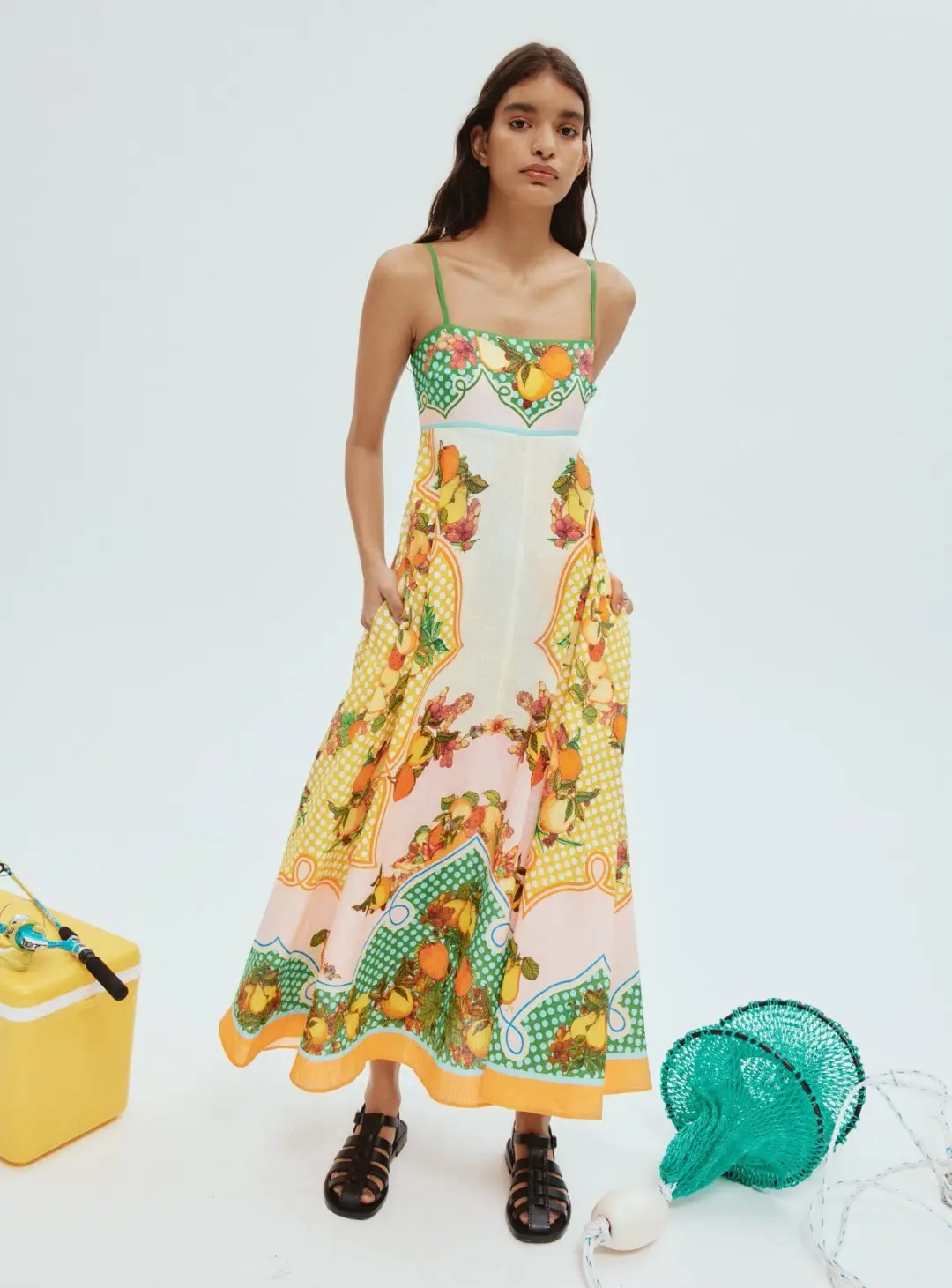 Alemais Lemonis Midi Sundress Print Size AU 8 for rent on The Volte - main image