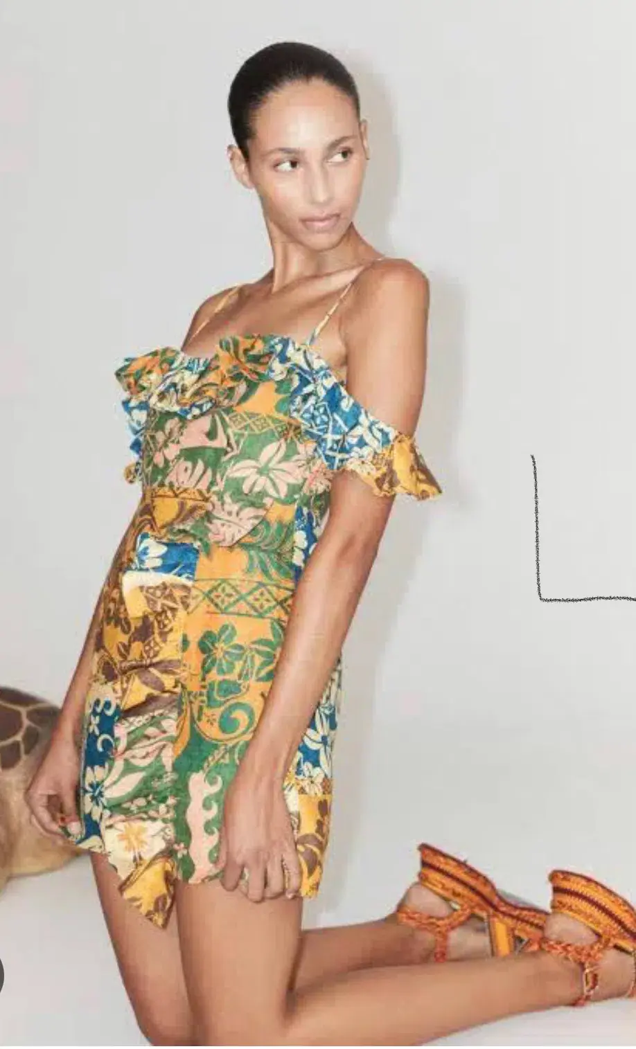 Alemais Archie Flounce Mini Dress Print Size 10 for rent on The Volte - main image