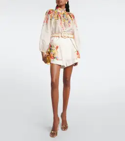 Zimmermann Alight Tuck Short Ivory Floral Size 0 / AU 8 for rent on The Volte - image 1