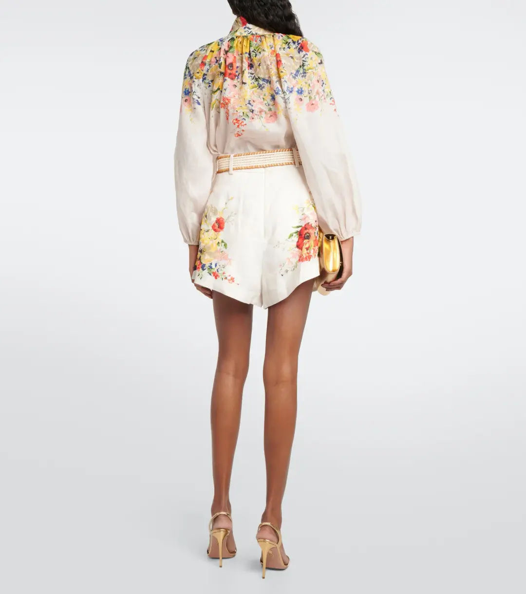 Zimmermann Alight Tuck Short Ivory Floral Size 0 / AU 8 for rent on The Volte - main image