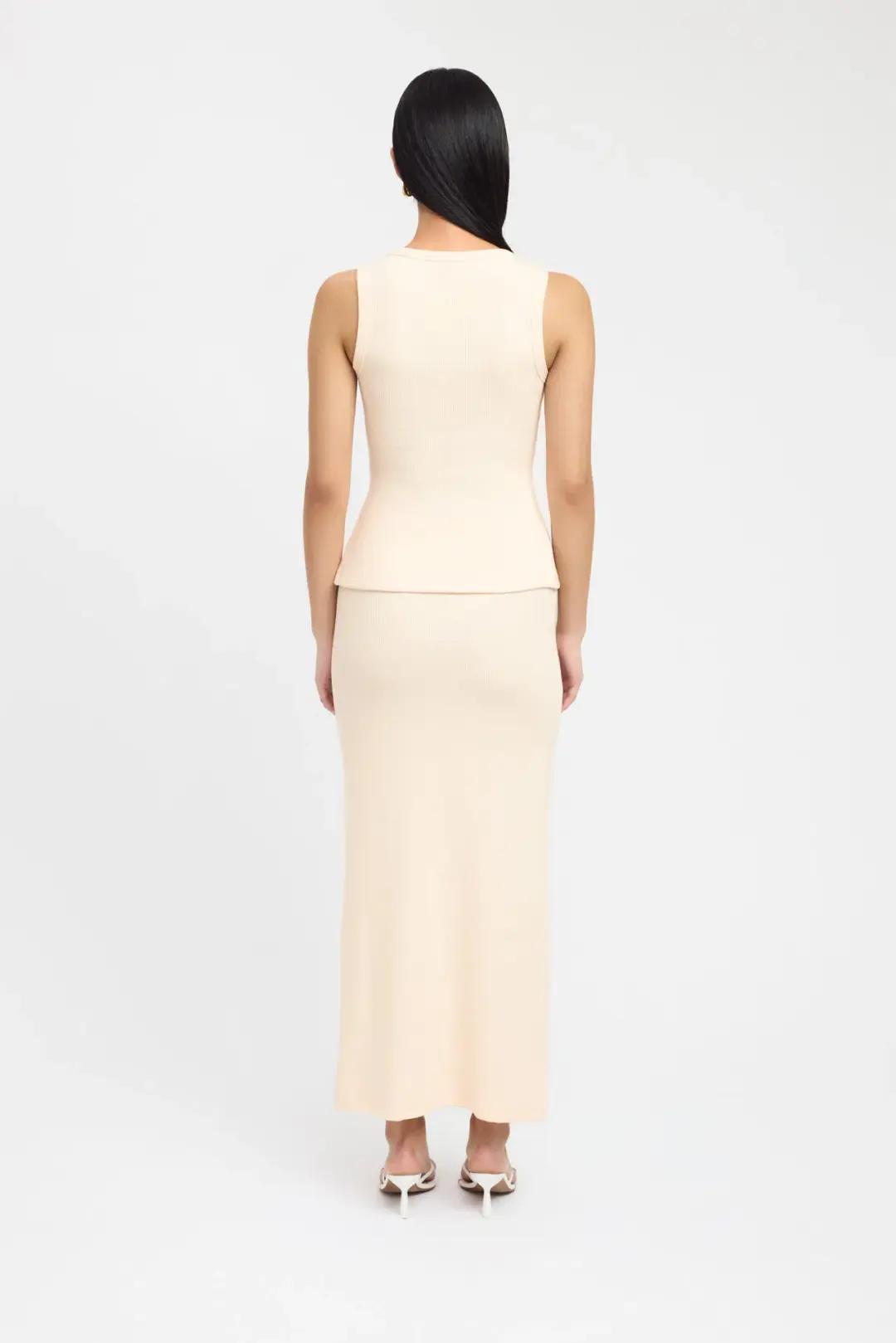 Kookai Bec Button Tank Size 36 and Carter Maxi Skirt Size 34 Set Butter Cream for rent on The Volte - main image