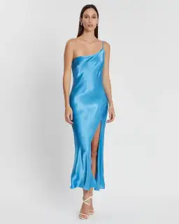 Bec & Bridge Frederic Midi Dress Blue Size AU 6