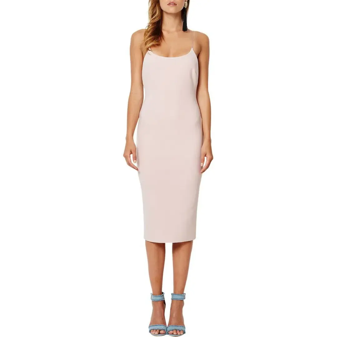 Bec & Bridge Florence Midi Dress Musk Pink Size AU 8 for rent on The Volte - main image