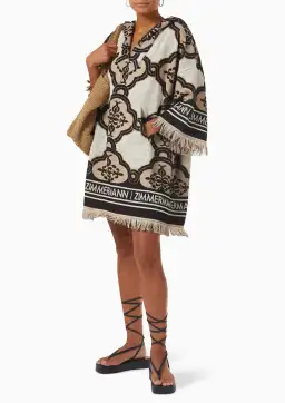 Zimmermann Clover Terry Towel Mini Dress in Cream Black Size 2 / AU 12 for rent on The Volte - image 1