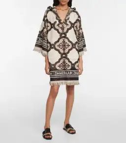 Zimmermann Clover Terry Towel Mini Dress in Cream Black Size 2 / AU 12 for rent on The Volte - image 4