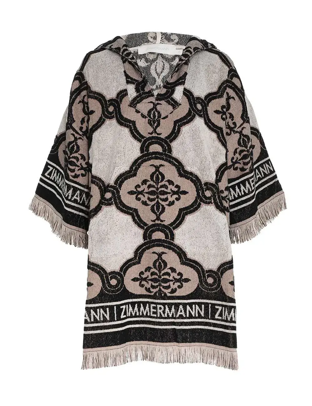 Zimmermann Clover Terry Towel Mini Dress in Cream Black Size 2 / AU 12 for rent on The Volte - main image