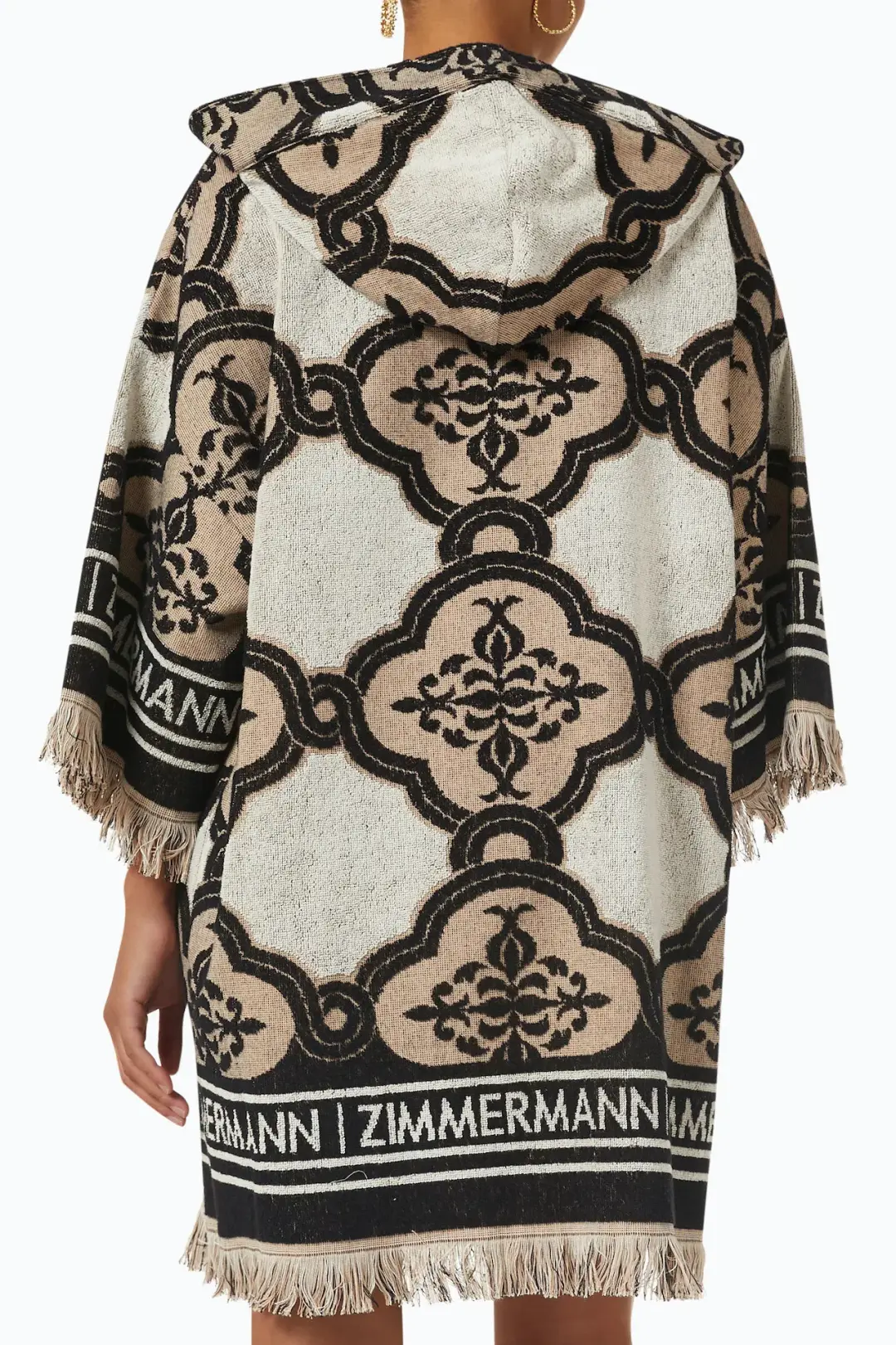 Zimmermann Clover Terry Towel Mini Dress in Cream Black Size 2 / AU 12 for rent on The Volte - main image