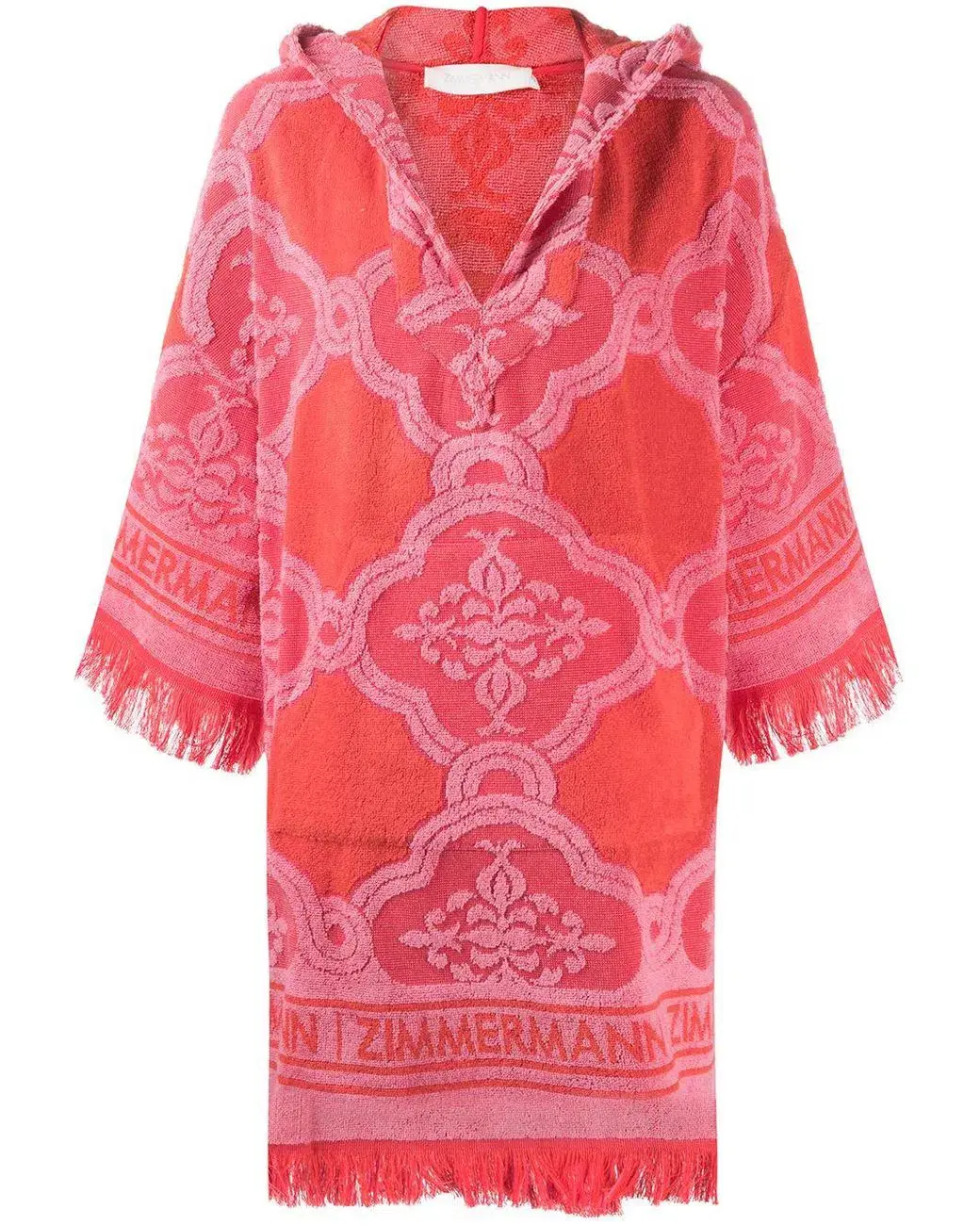 Zimmermann Poppy Fringed Terry Towel Mini Dress Red Pink Size 1 / AU 10 for rent on The Volte - main image