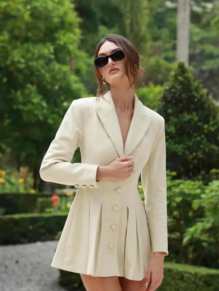 Camila Coelho Daytona Blazer Mini Dress in Beige Size XS / AU 6 for rent on The Volte - main image