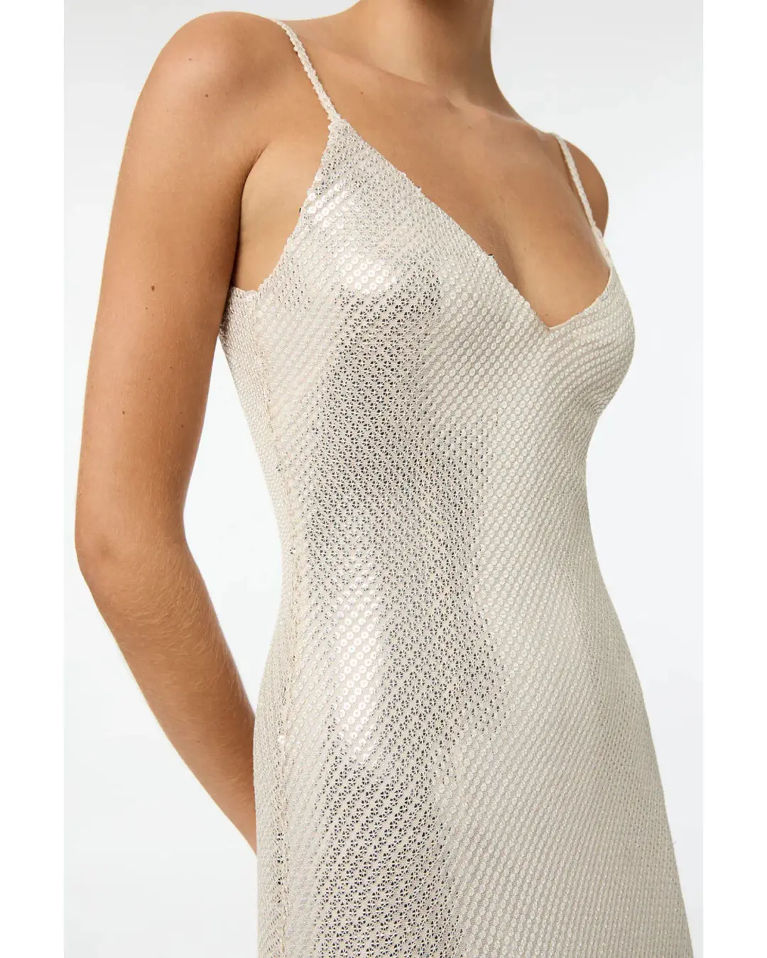 Manning Cartell High Voltage Slip Dress Nude Silver Size AU 8 for rent on The Volte - main image