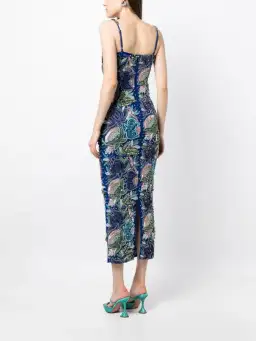 Rachel Gilbert Piper Beaded Midi Dress Ocean Blue Size AU 8 for rent on The Volte - image 3